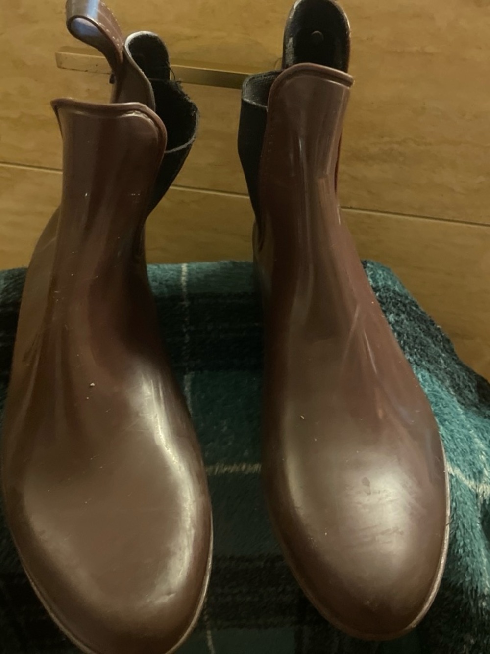 Chelsea Rain Boots in Deep Brown